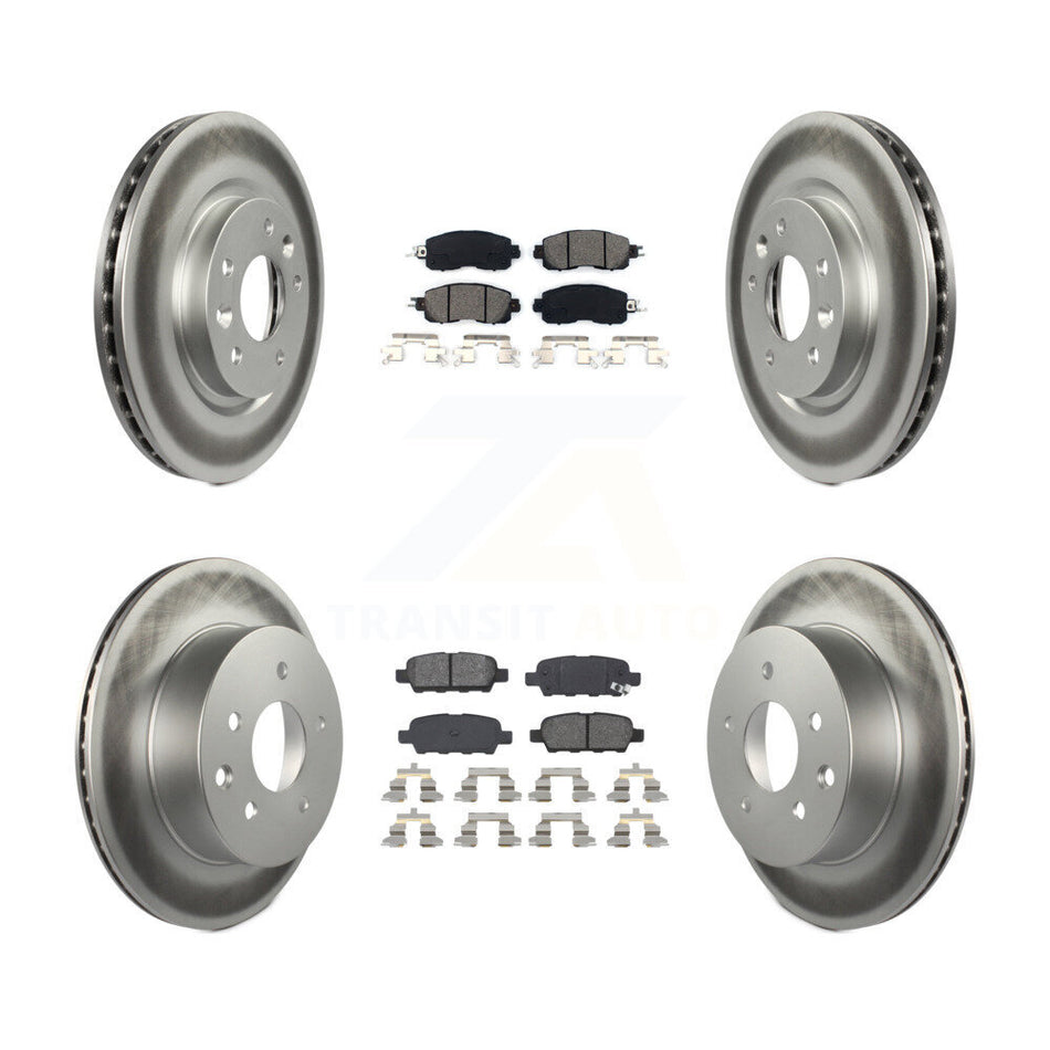 Front Rear Coated Disc Brake Rotors And Semi-Metallic Pads Kit For Nissan LEAF KGS-101115