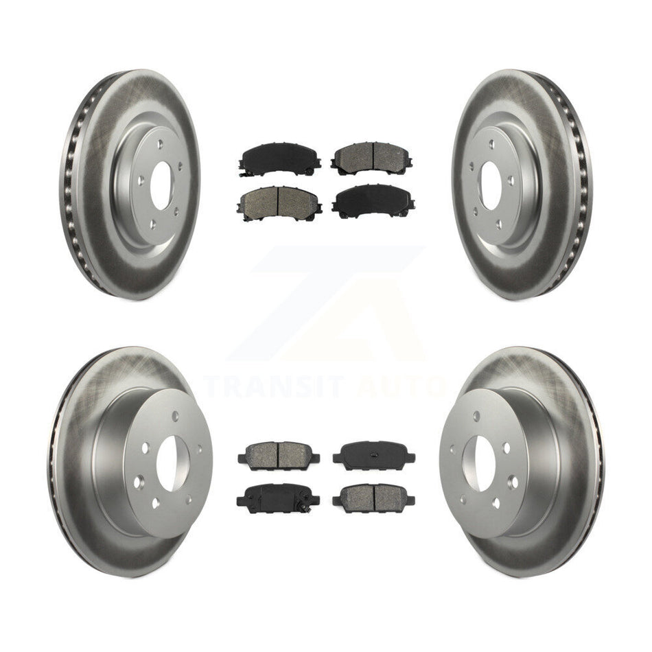 Front Rear Coated Disc Brake Rotors And Semi-Metallic Pads Kit For Nissan Rogue KGS-101117