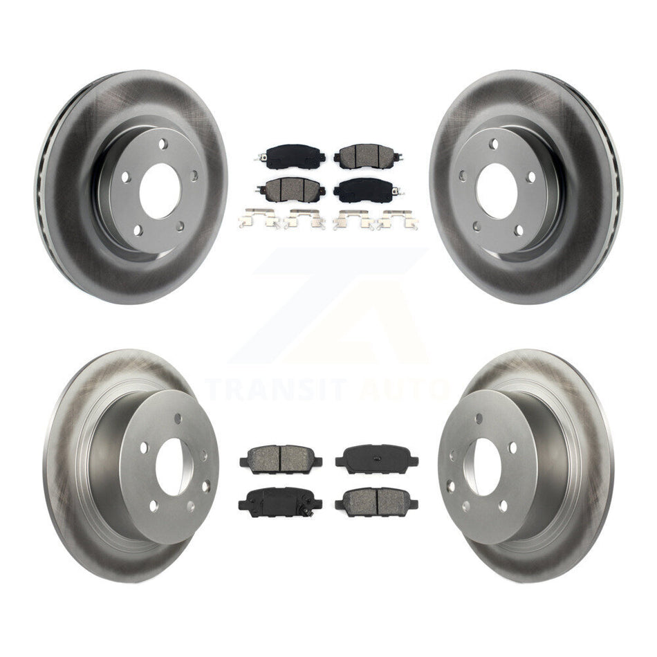 Front Rear Coated Disc Brake Rotors And Semi-Metallic Pads Kit For Nissan Altima KGS-101118