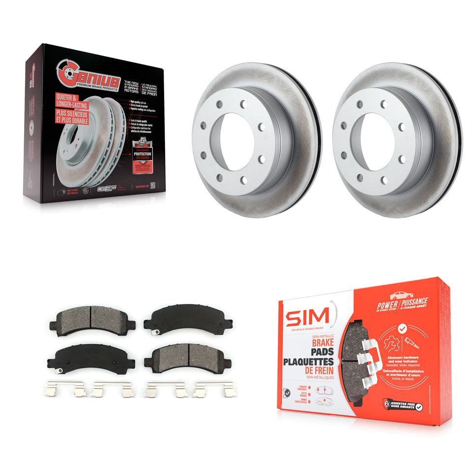 Rear Coated Disc Brake Rotors And Semi-Metallic Pads Kit For Chevrolet Express 2500 GMC 3500 Savana KGS-101130