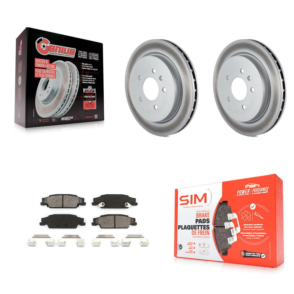 Rear Coated Disc Brake Rotors And Semi-Metallic Pads Kit For Cadillac CTS STS KGS-101142