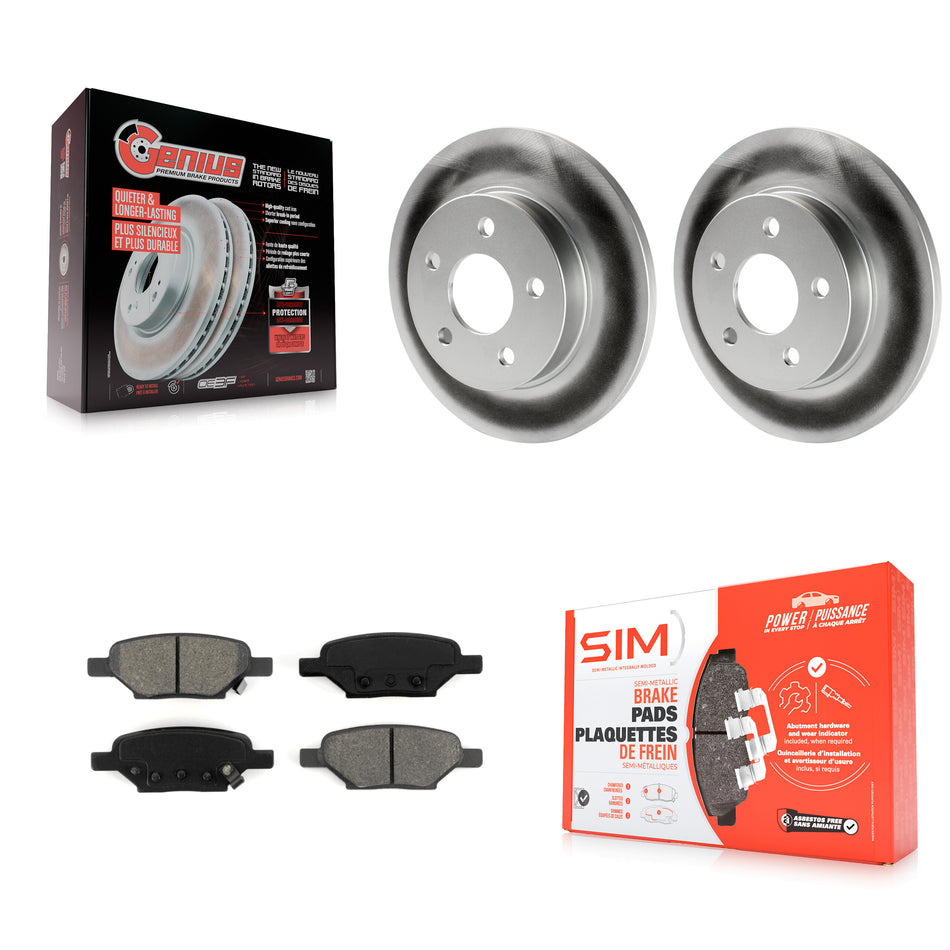 Rear Coated Disc Brake Rotors And Semi-Metallic Pads Kit For Chevrolet Malibu Pontiac G6 Cobalt Saturn Ion HHR Aura G5 Pursuit KGS-101144