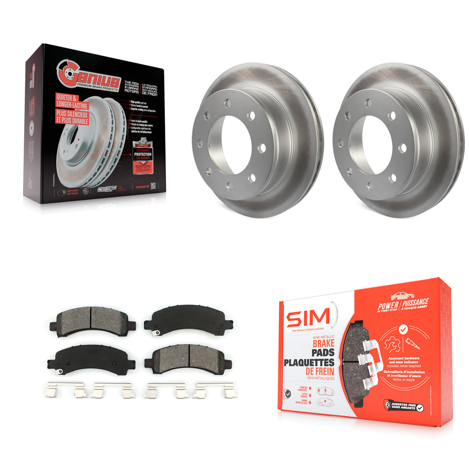 Rear Coated Disc Brake Rotors And Semi-Metallic Pads Kit For Chevrolet Express 3500 2500 GMC Savana KGS-101149