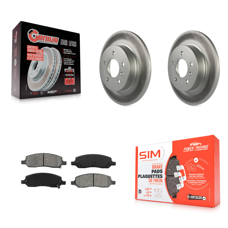 Rear Coated Disc Brake Rotors And Semi-Metallic Pads Kit For 2006-2011 Buick Lucerne Cadillac DTS KGS-101150