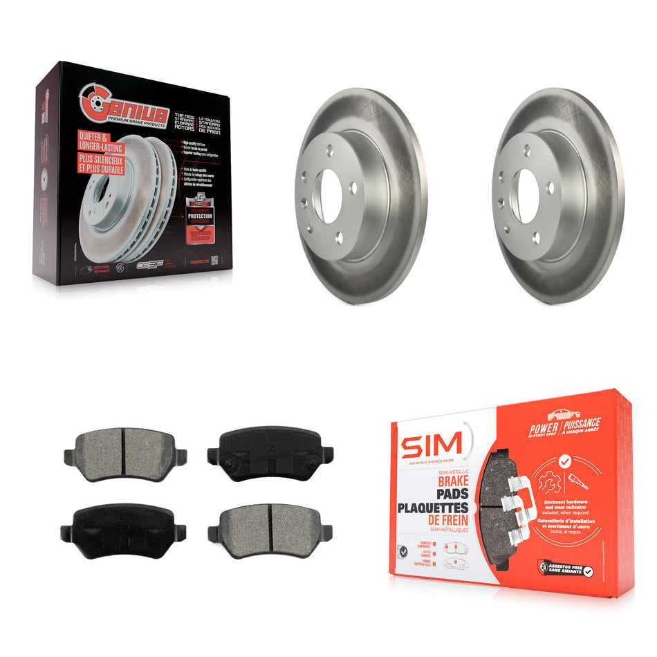 Rear Coated Disc Brake Rotors And Semi-Metallic Pads Kit For 2008-2009 Saturn Astra KGS-101157