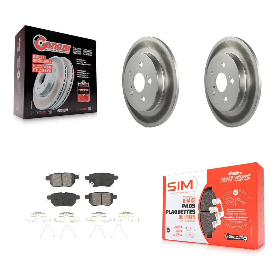Rear Coated Disc Brake Rotors And Semi-Metallic Pads Kit For Toyota Corolla Prius Matrix Prime Pontiac Vibe Lexus CT200h Plug-In KGS-101158