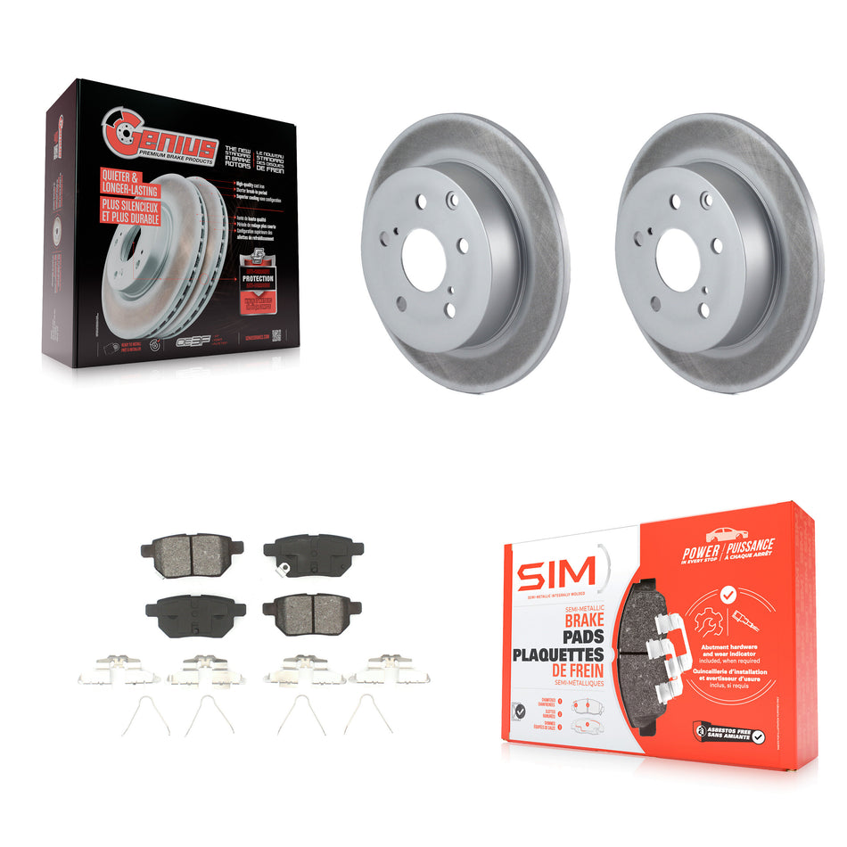 Rear Coated Disc Brake Rotors And Semi-Metallic Pads Kit For 2010 Toyota Matrix XRS KGS-101160
