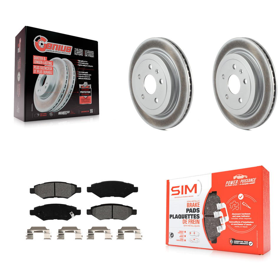 Rear Coated Disc Brake Rotors And Semi-Metallic Pads Kit For Chevrolet Camaro Cadillac CTS KGS-101162