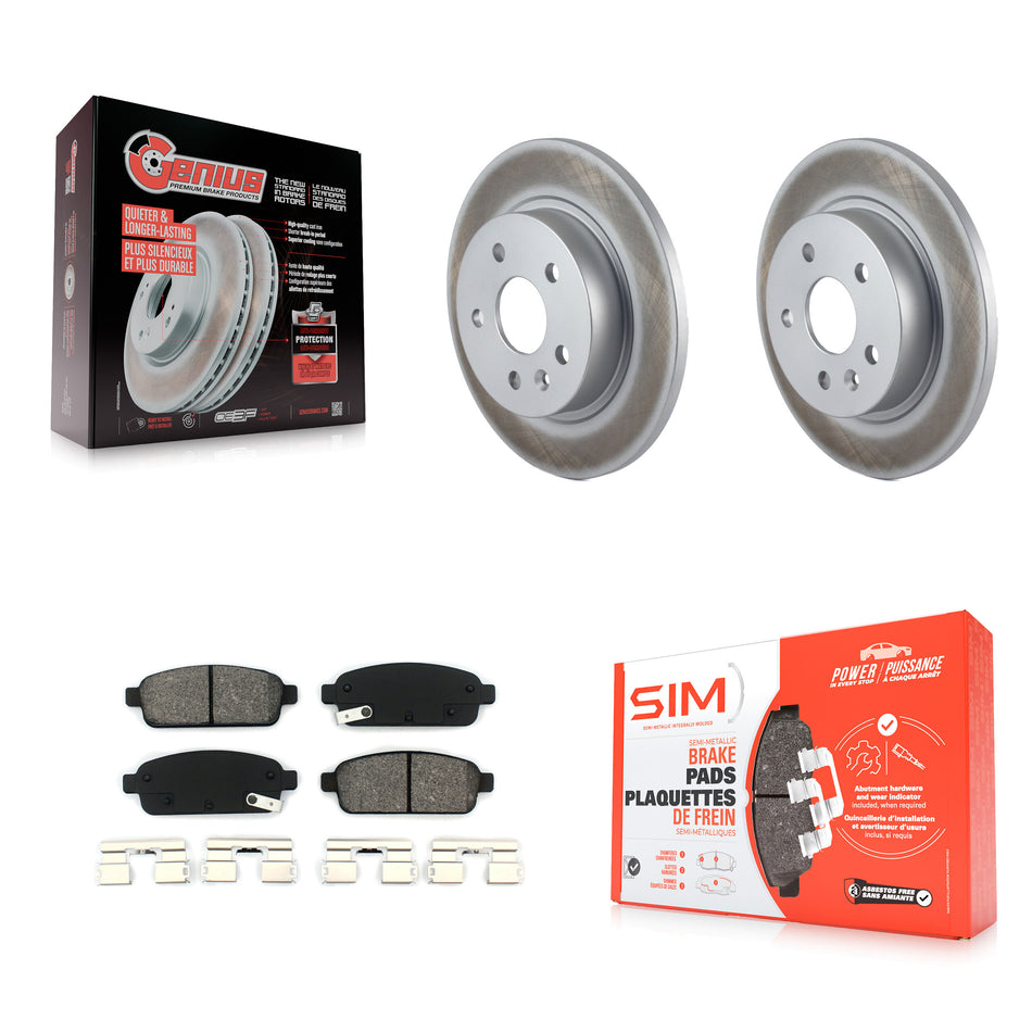 Rear Coated Disc Brake Rotors And Semi-Metallic Pads Kit For Chevrolet Cruze Sonic Buick Encore Trax Limited KGS-101165
