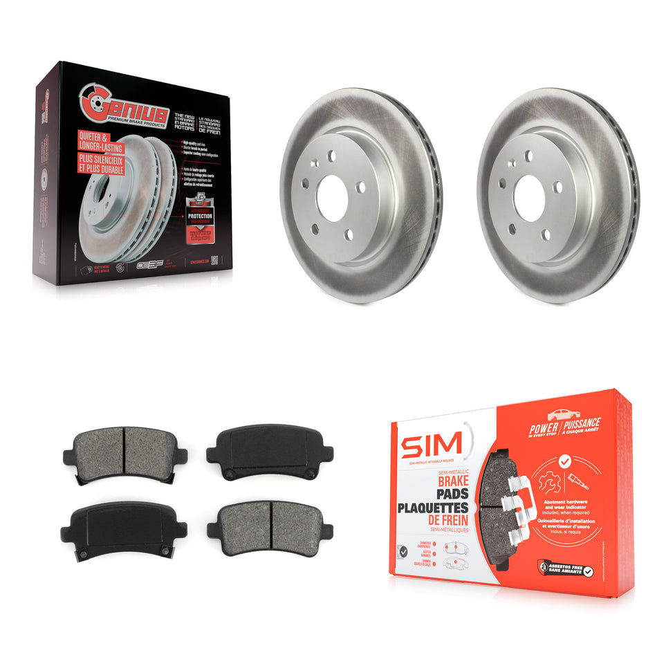 Rear Coated Disc Brake Rotors And Semi-Metallic Pads Kit For Chevrolet Malibu Buick Impala LaCrosse Regal Cadillac XTS Limited Saab 9-5 Allure KGS-101166