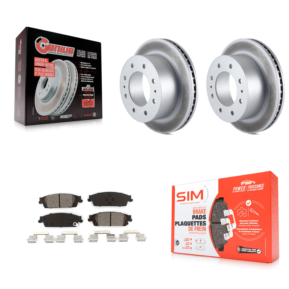 Rear Coated Disc Brake Rotors And Semi-Metallic Pads Kit For Chevrolet Suburban KGS-101170