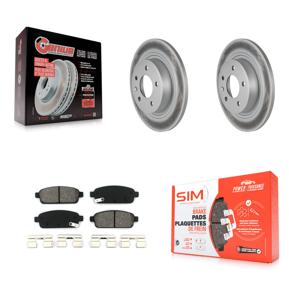 Rear Coated Disc Brake Rotors And Semi-Metallic Pads Kit For Chevrolet Cruze Buick Verano Volt Cascada Cadillac ELR Orlando KGS-101172