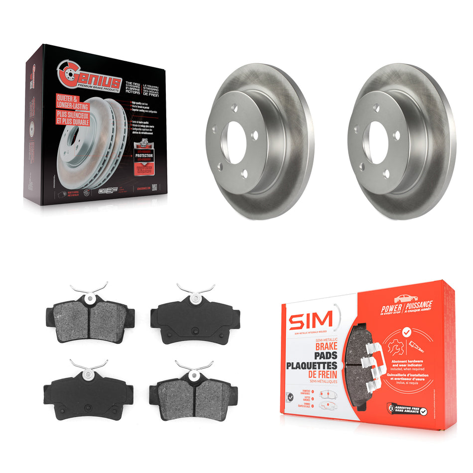 Rear Coated Disc Brake Rotors And Semi-Metallic Pads Kit For Ford Mustang KGS-101174