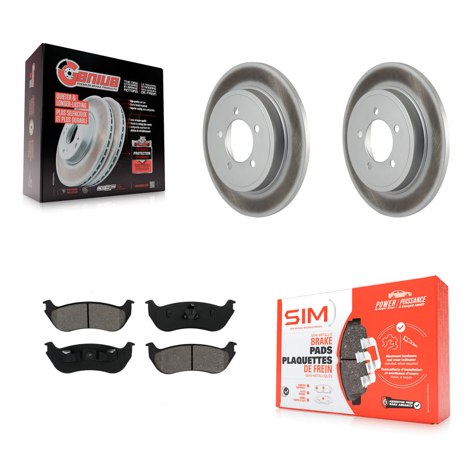 Rear Coated Disc Brake Rotors And Semi-Metallic Pads Kit For Ford Explorer Mercury Mountaineer KGS-101184