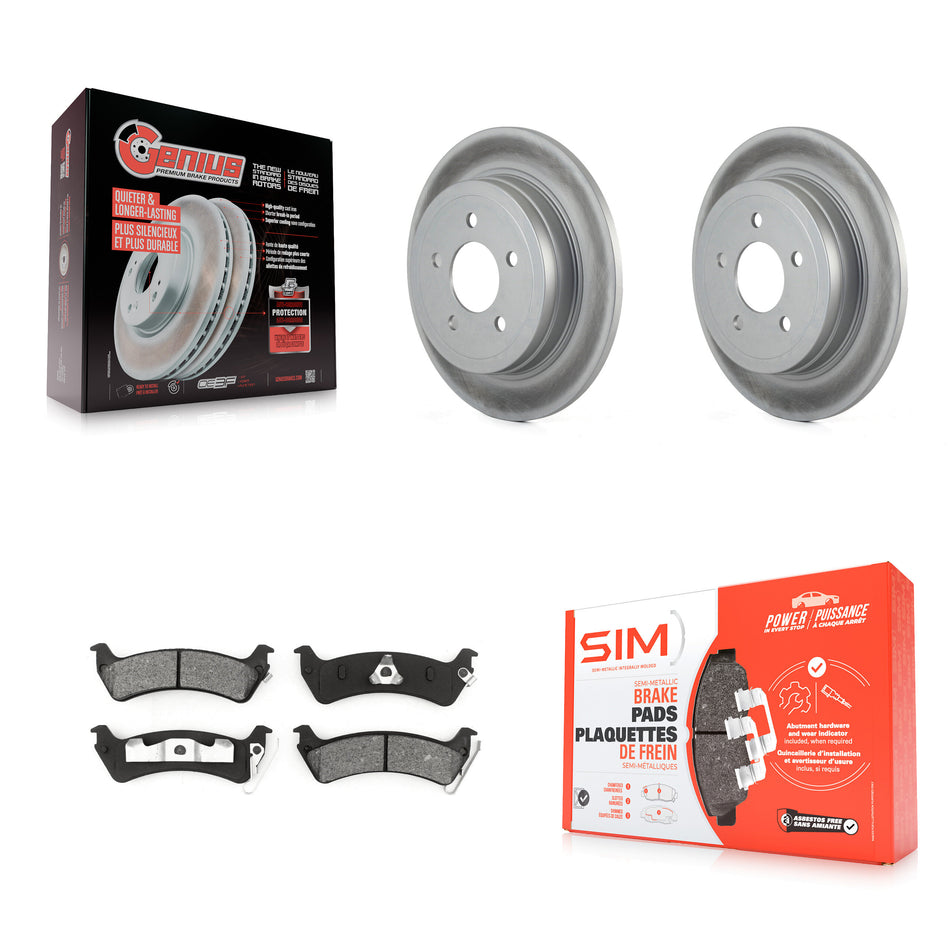 Rear Coated Disc Brake Rotors And Semi-Metallic Pads Kit For Ford Explorer Sport Trac KGS-101189
