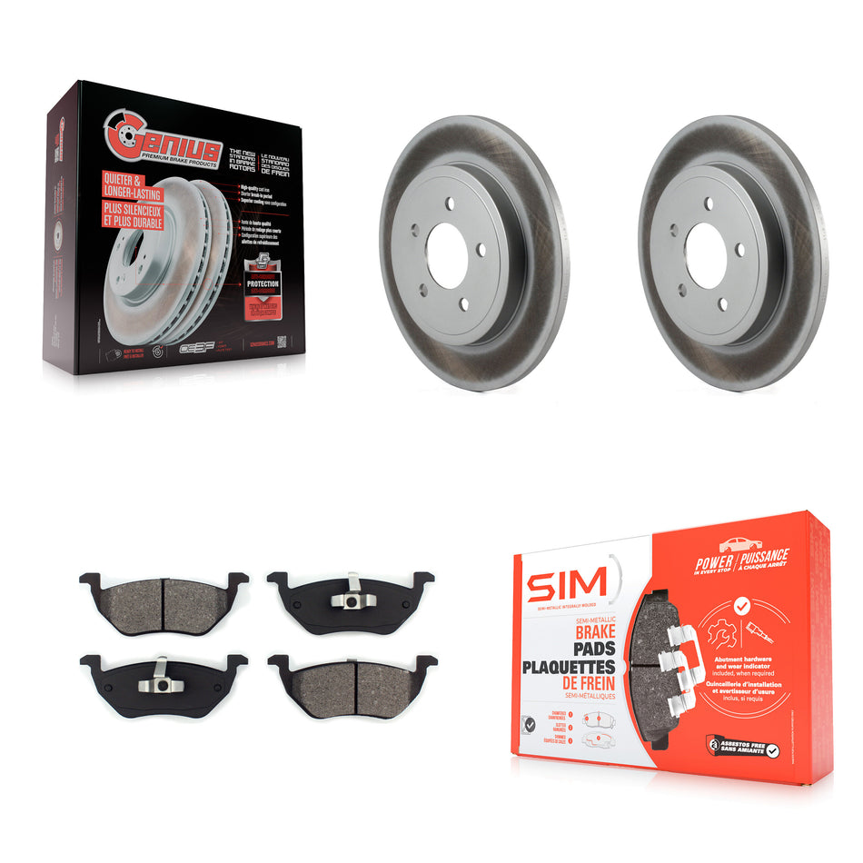 Rear Coated Disc Brake Rotors And Semi-Metallic Pads Kit For Ford Escape Mercury Mariner Mazda Tribute KGS-101193