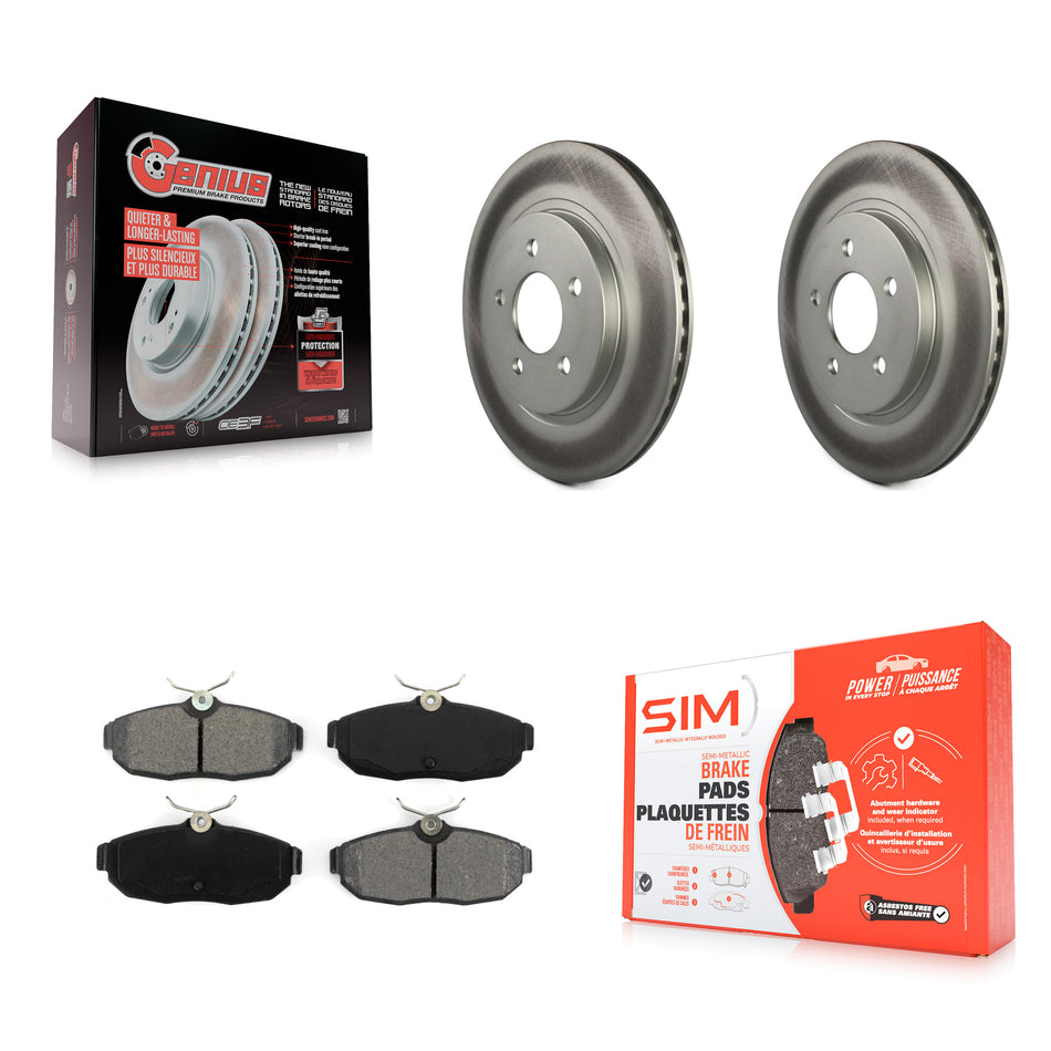 Rear Coated Disc Brake Rotors And Semi-Metallic Pads Kit For Ford Mustang KGS-101194