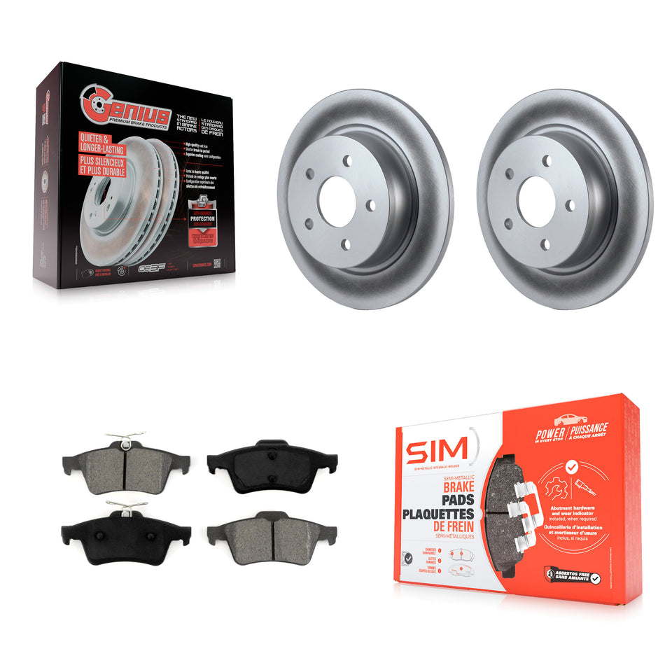 Rear Coated Disc Brake Rotors And Semi-Metallic Pads Kit For Ford Escape Connect C-Max KGS-101216