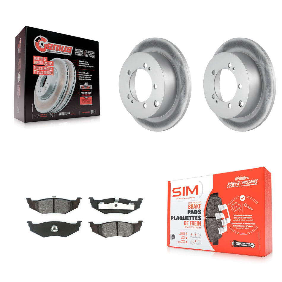 Rear Coated Disc Brake Rotors And Semi-Metallic Pads Kit For 2000 Dodge Stratus With 14" Factory Wheels KGS-101227