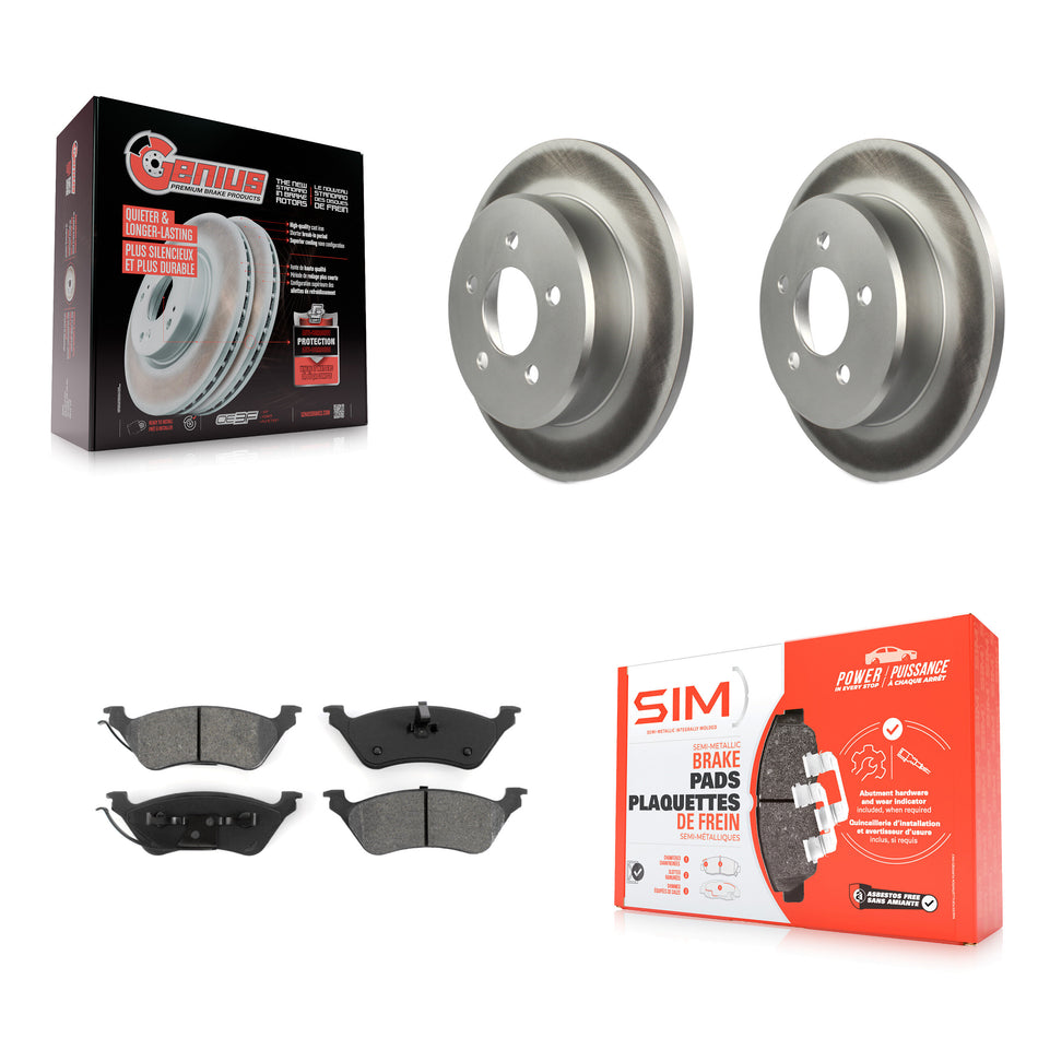 Rear Coated Disc Brake Rotors And Semi-Metallic Pads Kit For Dodge Grand Caravan Chrysler Town & Country Voyager KGS-101228