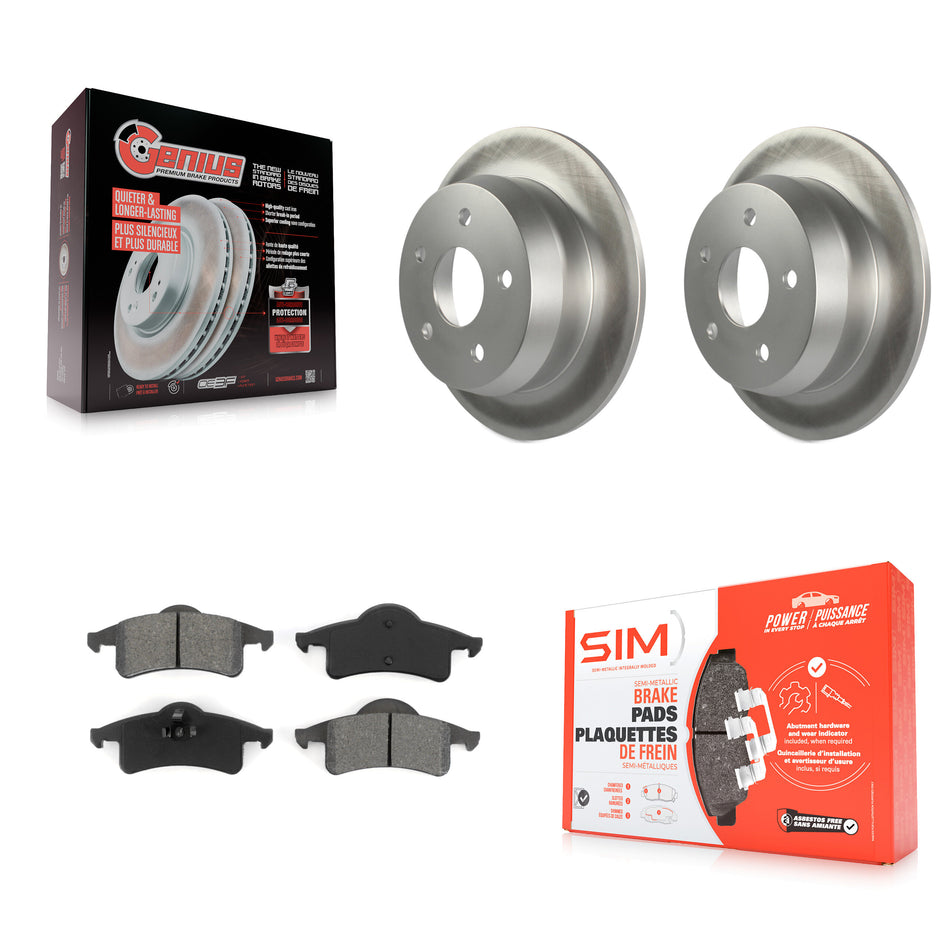 Rear Coated Disc Brake Rotors And Semi-Metallic Pads Kit For 1999-2004 Jeep Grand Cherokee KGS-101229