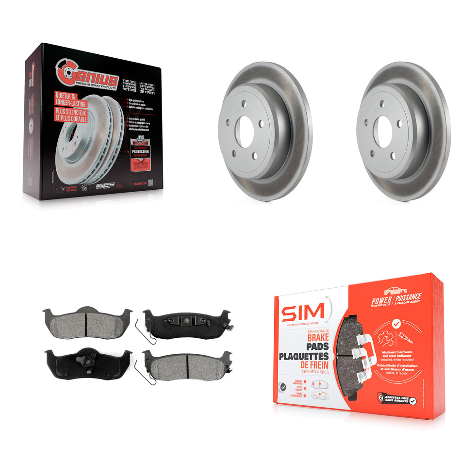 Rear Coated Disc Brake Rotors And Semi-Metallic Pads Kit For Jeep Grand Cherokee Commander KGS-101238
