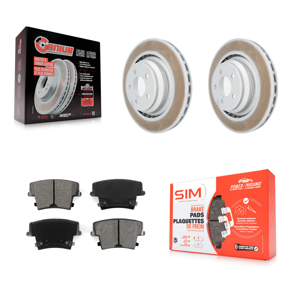 Rear Coated Disc Brake Rotors And Semi-Metallic Pads Kit For 2015 Dodge Charger R T Scat Pack with 6.4L KGS-101240
