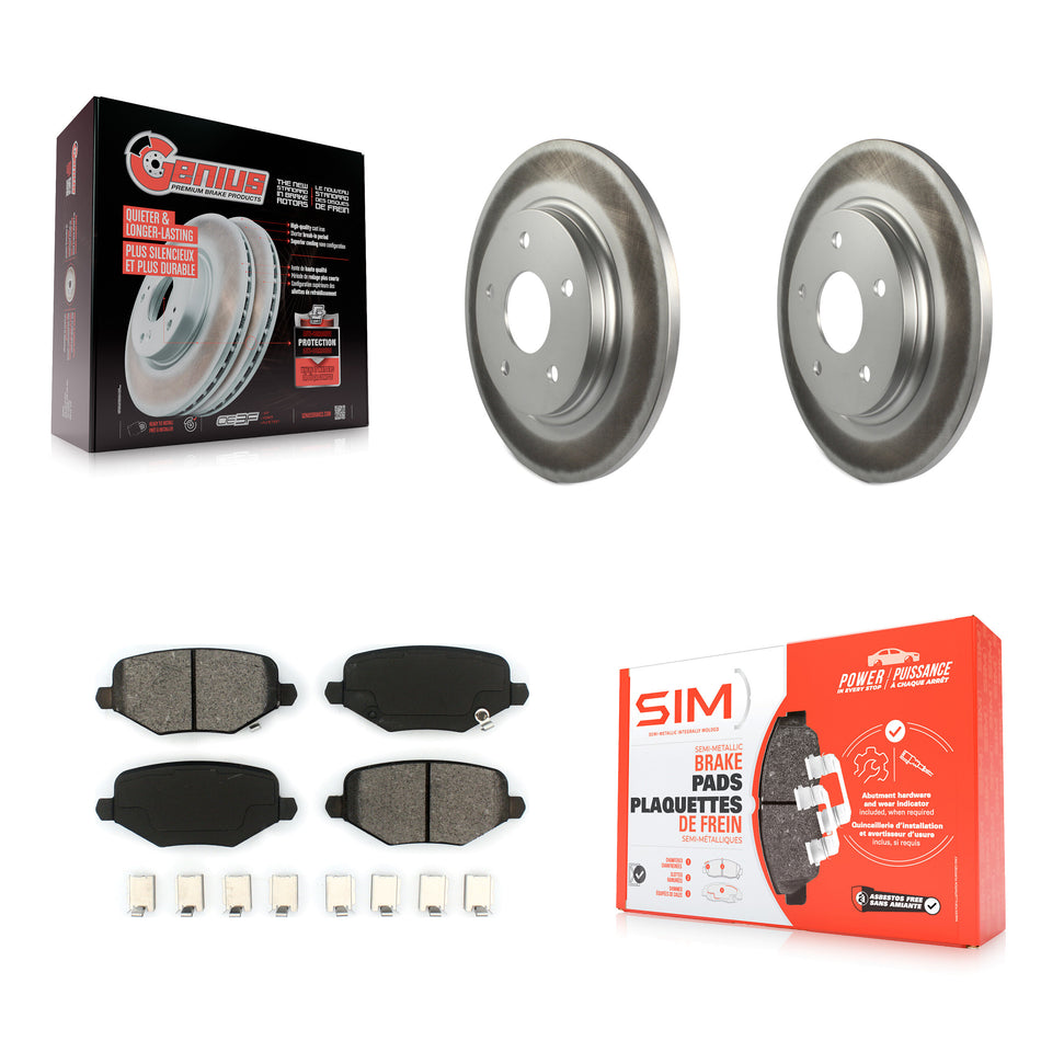 Rear Coated Disc Brake Rotors And Semi-Metallic Pads Kit For Dodge Grand Caravan Chrysler Town & Country Journey Ram C/V Volkswagen Routan KGS-101251