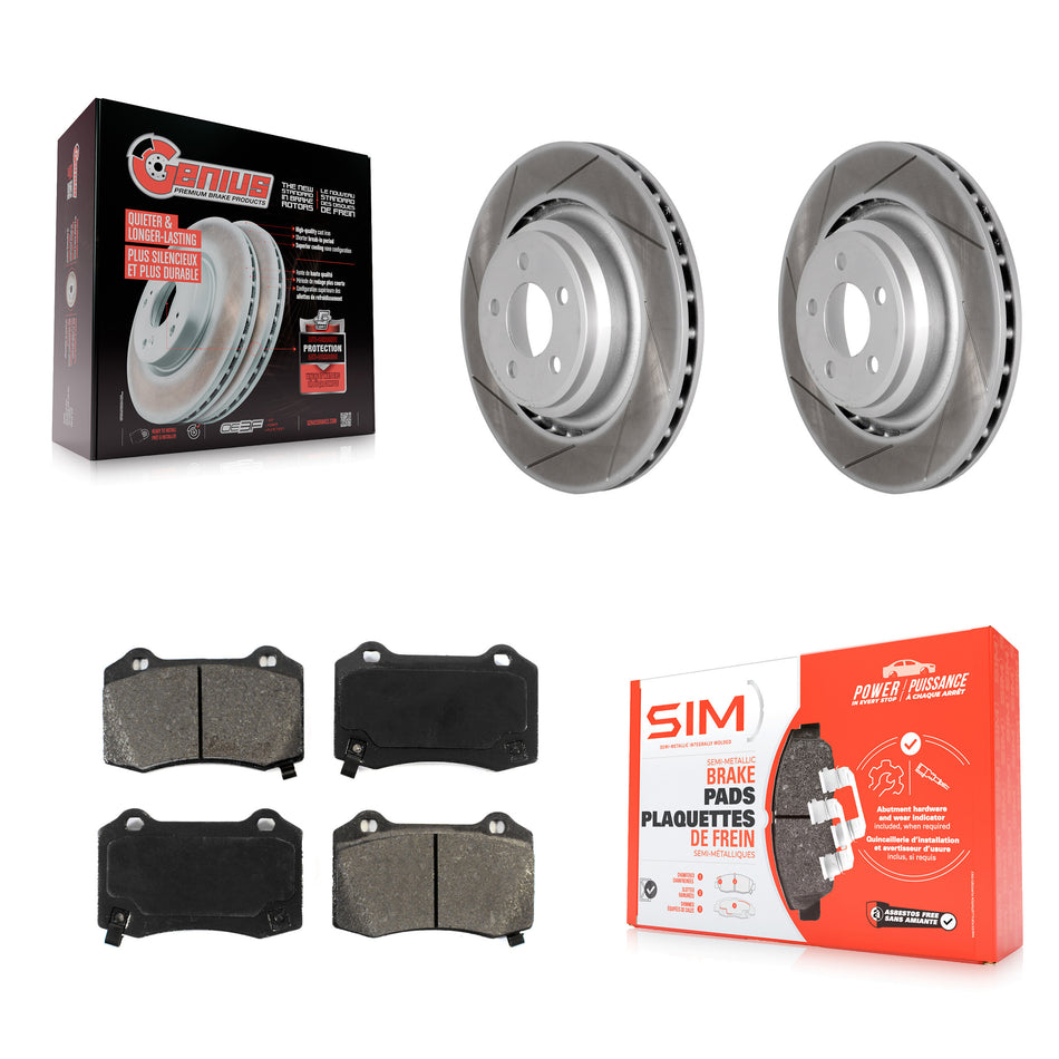 Rear Coated Disc Brake Rotors And Semi-Metallic Pads Kit For Dodge Charger Chrysler 300 Challenger Magnum KGS-101252