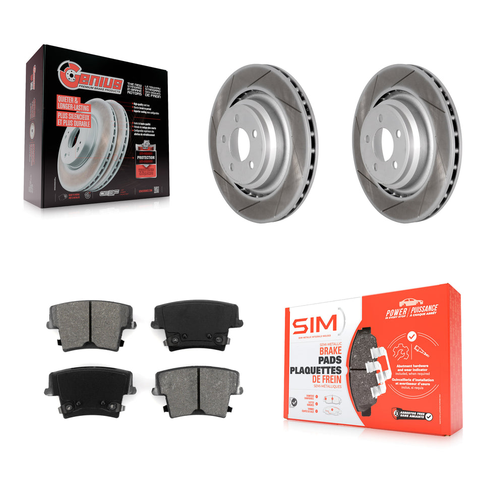 Rear Coated Disc Brake Rotors And Semi-Metallic Pads Kit For 2015 Dodge Charger R T Scat Pack with 6.4L KGS-101253