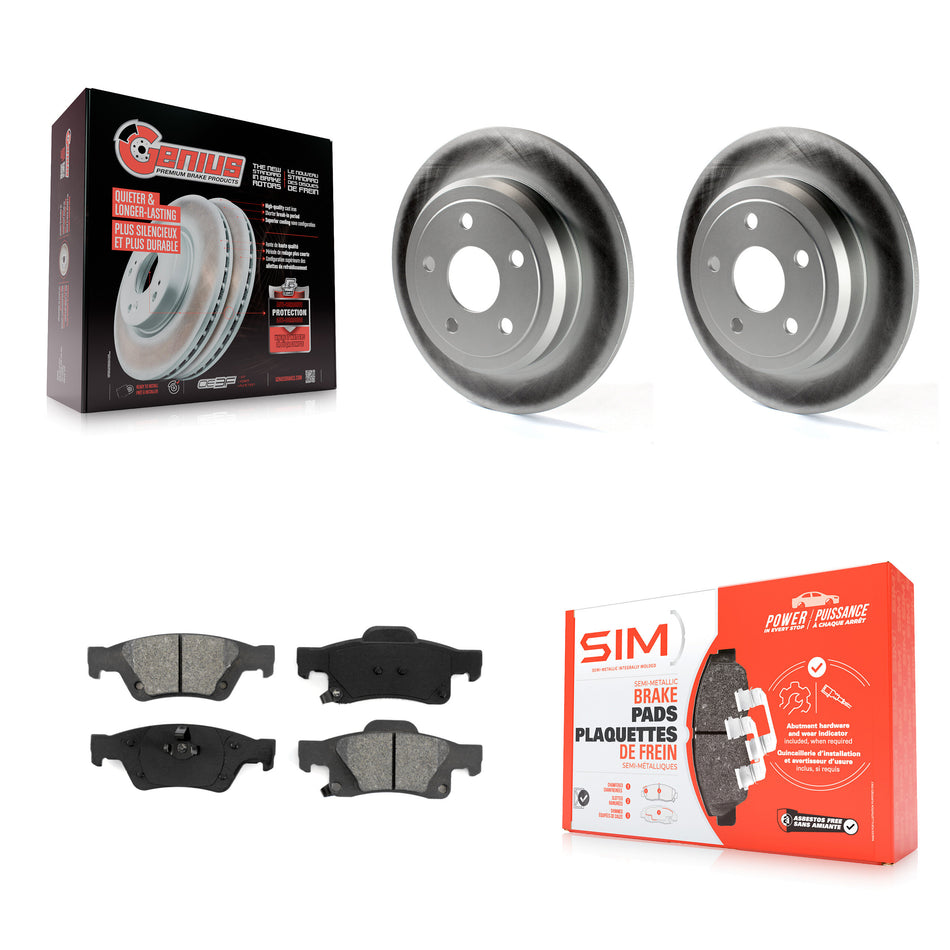 Rear Coated Disc Brake Rotors And Semi-Metallic Pads Kit For Jeep Grand Cherokee Dodge Durango KGS-101255
