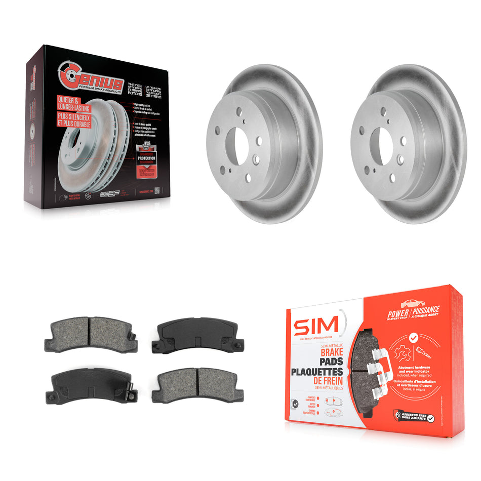 Rear Coated Disc Brake Rotors And Semi-Metallic Pads Kit For Toyota Camry Lexus ES300 Solara KGS-101262