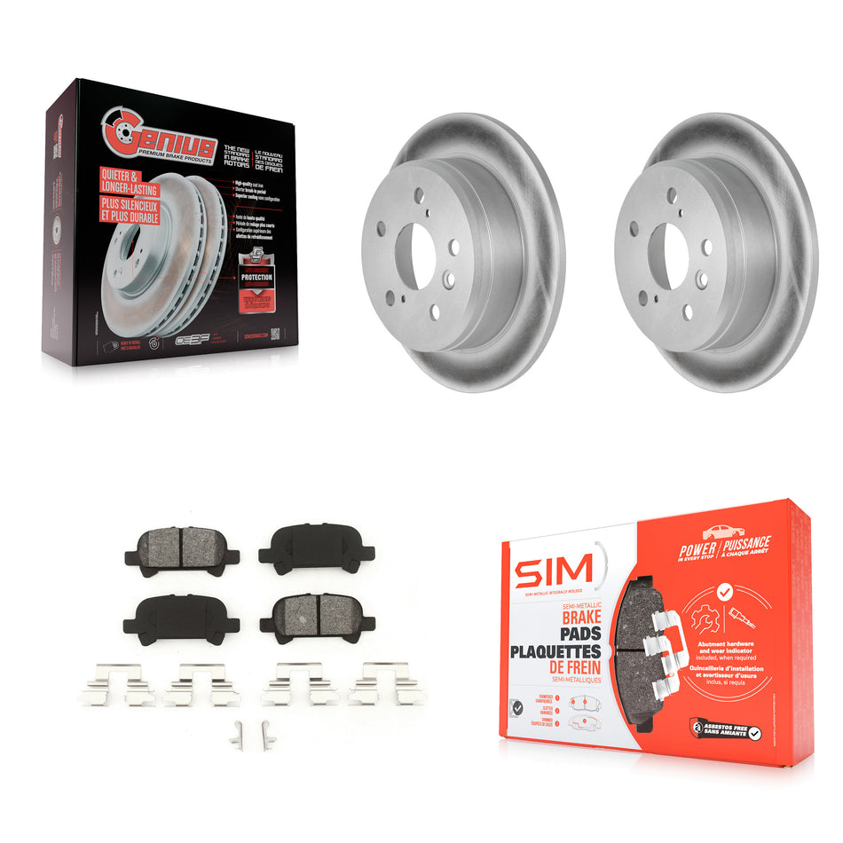 Rear Coated Disc Brake Rotors And Semi-Metallic Pads Kit For Toyota Camry Solara KGS-101263