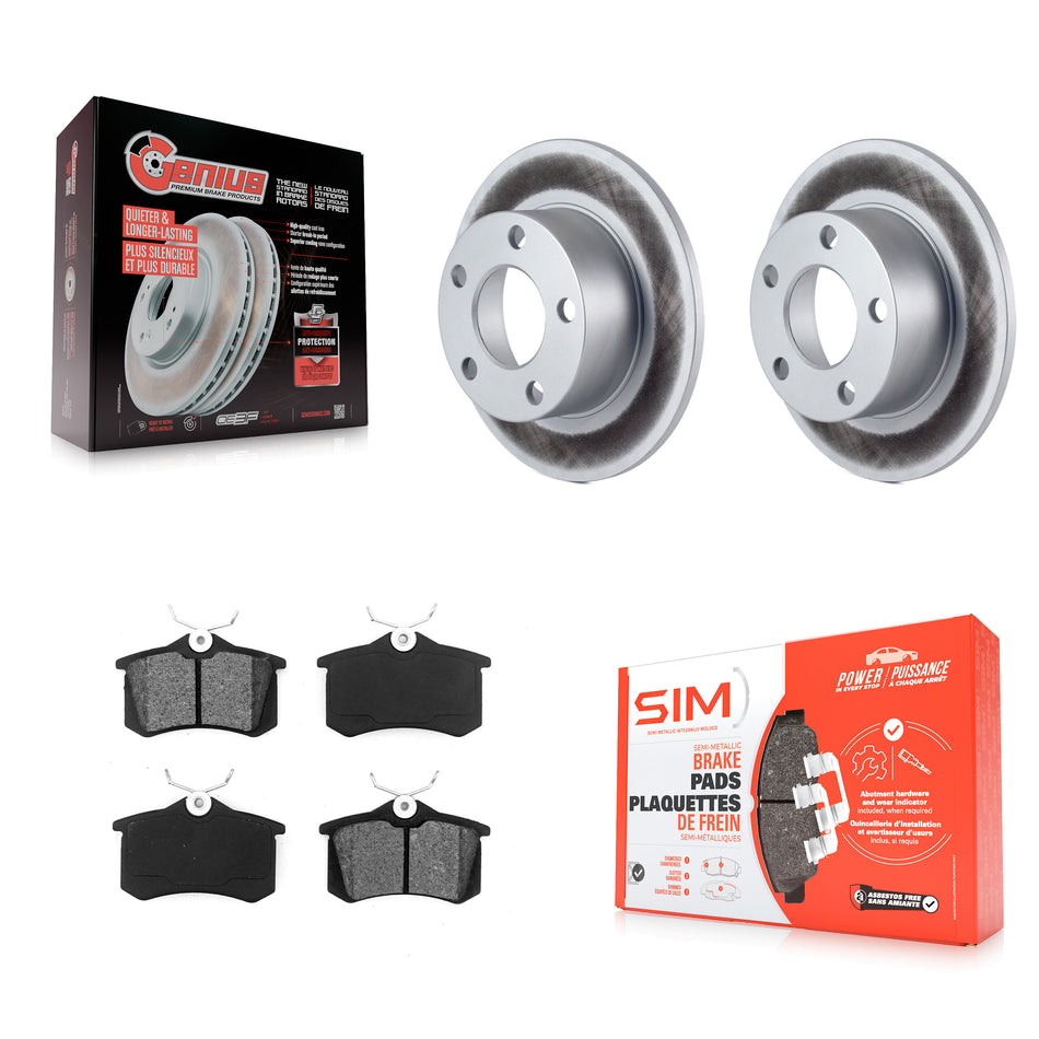 Rear Coated Disc Brake Rotors And Semi-Metallic Pads Kit For Volkswagen Passat Audi A6 KGS-101271