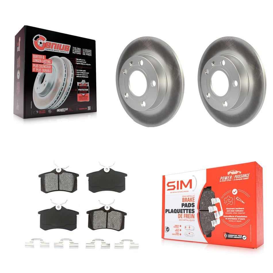 Rear Coated Disc Brake Rotors And Semi-Metallic Pads Kit For Audi A4 S4 KGS-101273