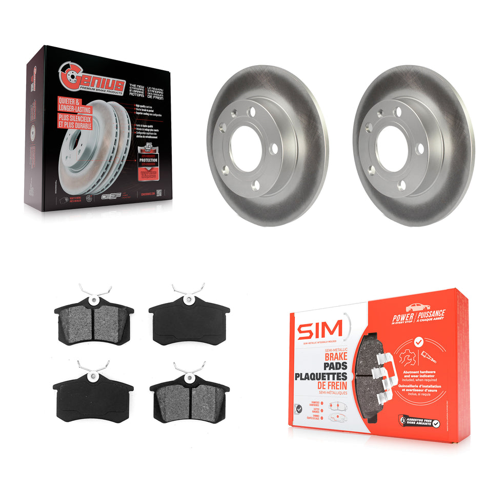 Rear Coated Disc Brake Rotors And Semi-Metallic Pads Kit For Audi A4 Quattro With 245mm Diameter Rotor KGS-101274