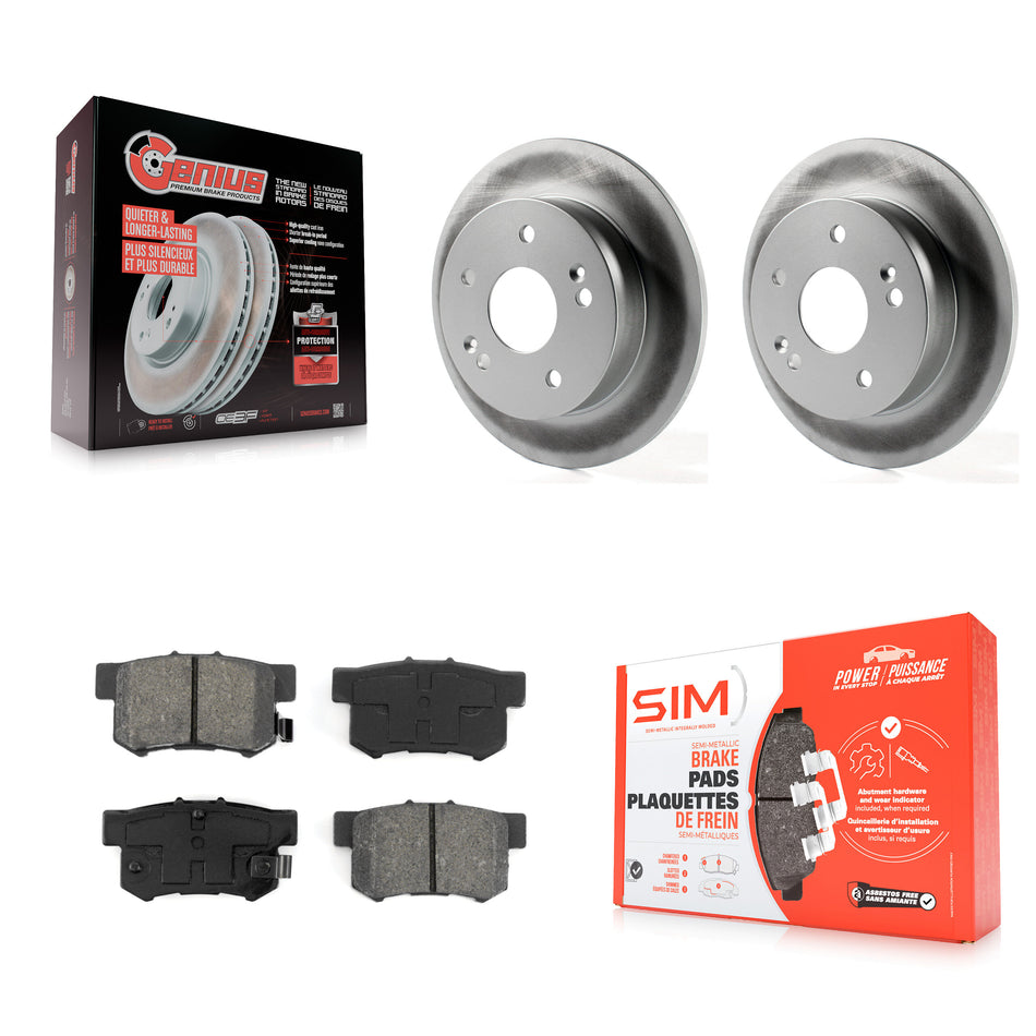 Rear Coated Disc Brake Rotors And Semi-Metallic Pads Kit For Honda Accord Civic Acura RSX Integra KGS-101280