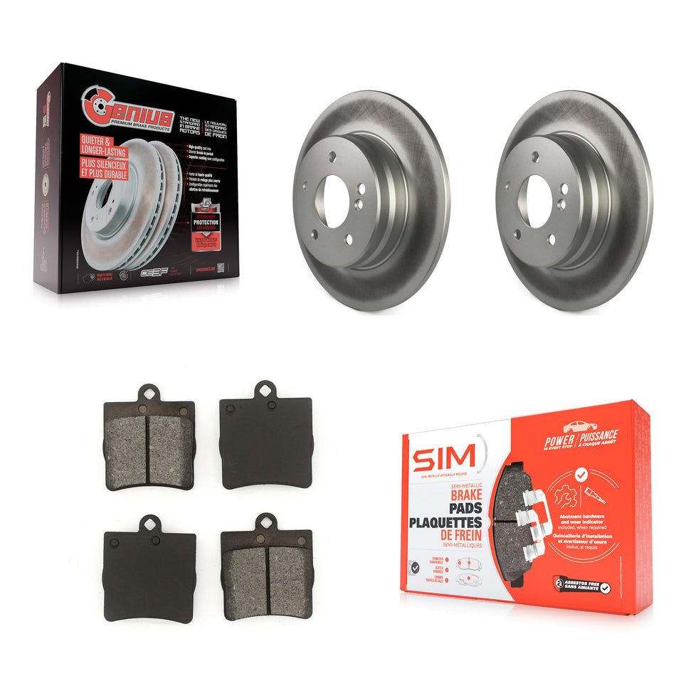 Rear Coated Disc Brake Rotors And Semi-Metallic Pads Kit For 2007-2008 Mercedes-Benz SLK280 With Sport Package KGS-101283