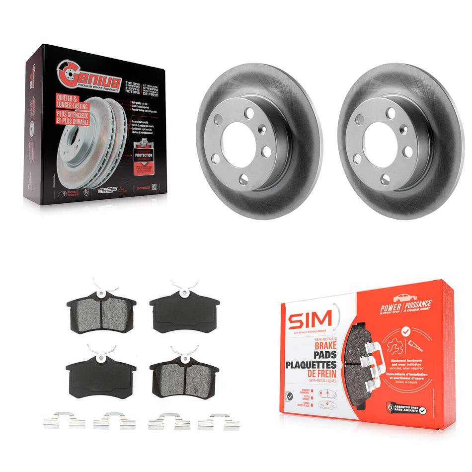 Rear Coated Disc Brake Rotors And Semi-Metallic Pads Kit For 2007-2010 Volkswagen Beetle KGS-101287