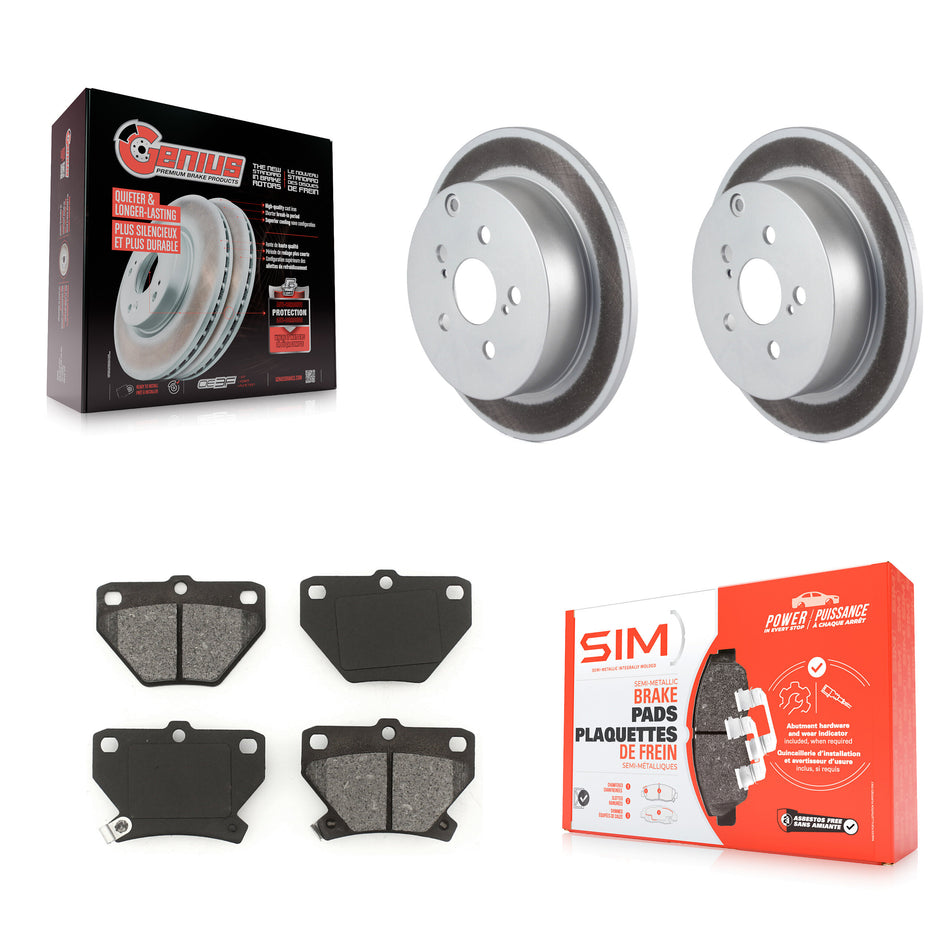 Rear Coated Disc Brake Rotors And Semi-Metallic Pads Kit For Toyota Corolla Matrix Pontiac Vibe Celica KGS-101292