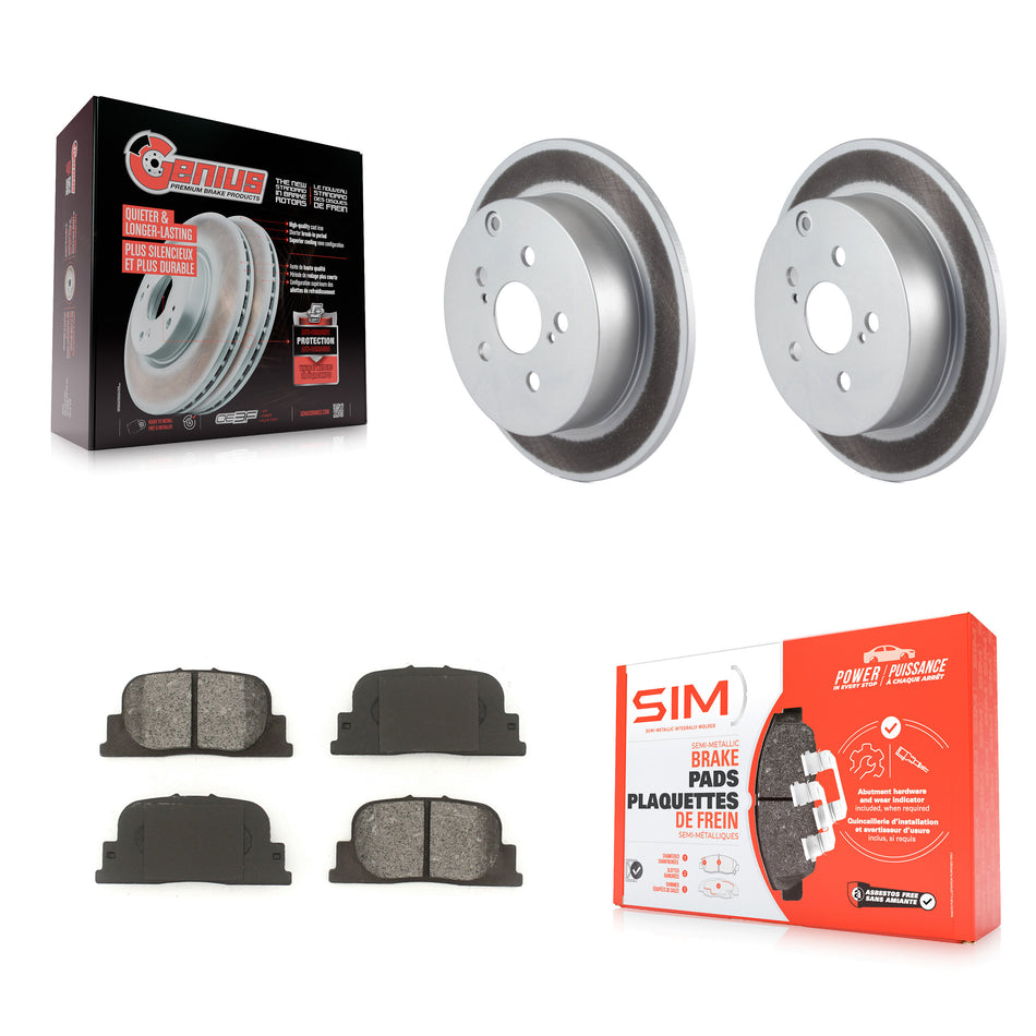 Rear Coated Disc Brake Rotors And Semi-Metallic Pads Kit For 2005-2010 Scion tC KGS-101293