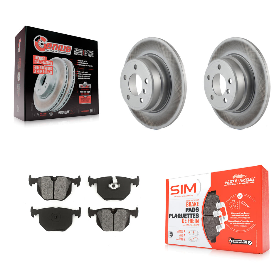 Rear Coated Disc Brake Rotors And Semi-Metallic Pads Kit For BMW X5 KGS-101298
