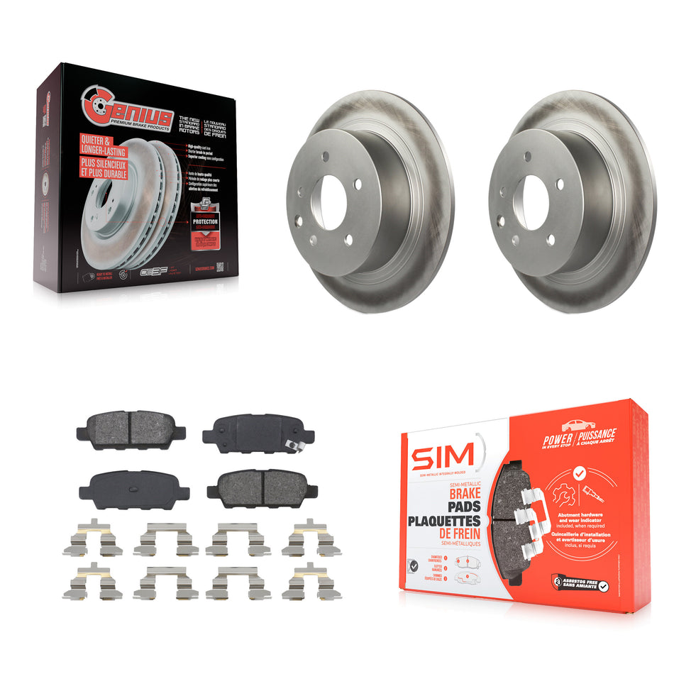 Rear Coated Disc Brake Rotors And Semi-Metallic Pads Kit For Nissan Altima Sentra Maxima Juke KGS-101302