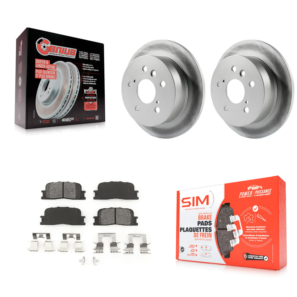 Rear Coated Disc Brake Rotors And Semi-Metallic Pads Kit For Toyota Camry Lexus ES330 ES300 KGS-101305
