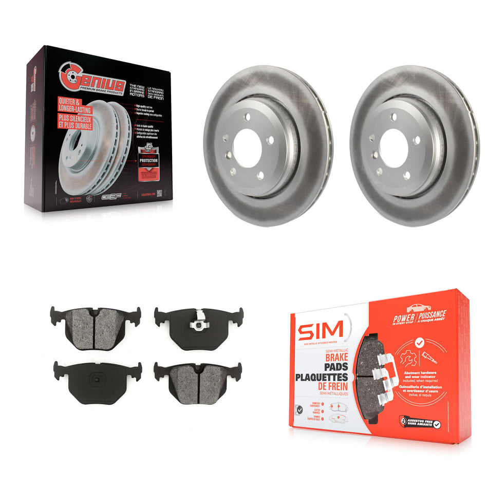 Rear Coated Disc Brake Rotors And Semi-Metallic Pads Kit For BMW 330Ci 330i 330xi KGS-101314