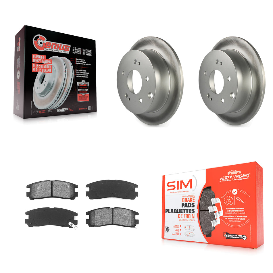 Rear Coated Disc Brake Rotors And Semi-Metallic Pads Kit For Mitsubishi Galant Eclipse KGS-101331