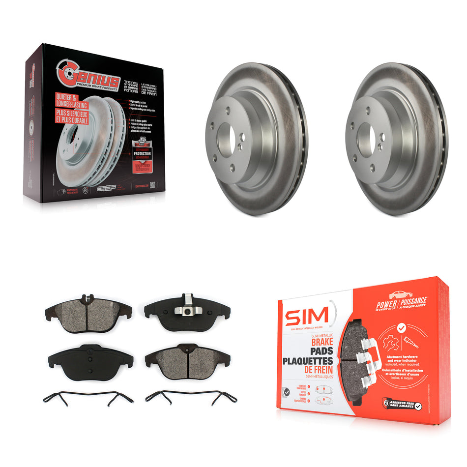 Rear Coated Disc Brake Rotors And Semi-Metallic Pads Kit For Mercedes-Benz GLK350 E350 GLK250 KGS-101336