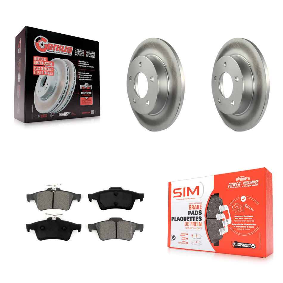 Rear Coated Disc Brake Rotors And Semi-Metallic Pads Kit For Mazda 3 Sport KGS-101339