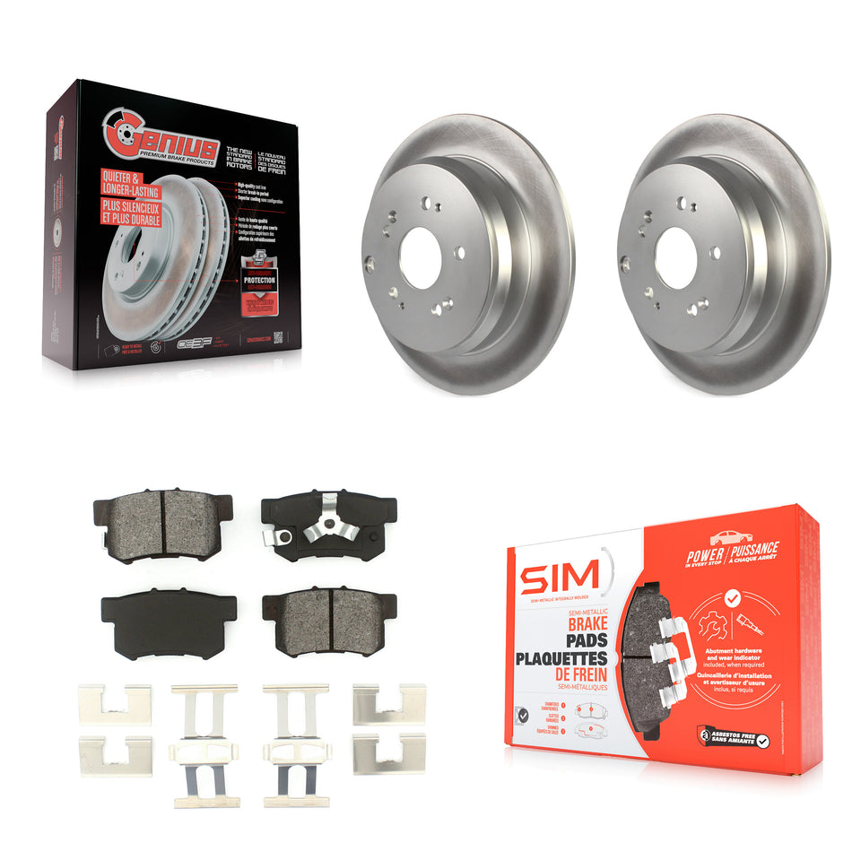 Rear Coated Disc Brake Rotors And Semi-Metallic Pads Kit For Honda CR-V Acura RDX KGS-101343