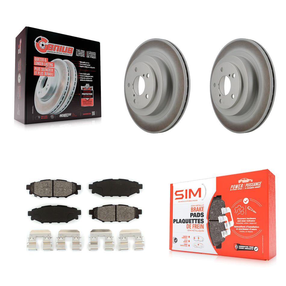 Rear Coated Disc Brake Rotors And Semi-Metallic Pads Kit For Subaru Legacy KGS-101353